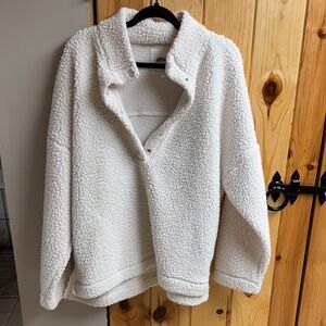 Cozy White Sherpa Pullover